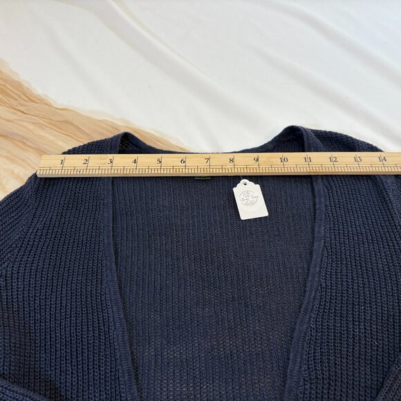 Ralph Lauren Blue Linen Mesh Open Front Cardigan Sweater Size S - Picture 7 of 11